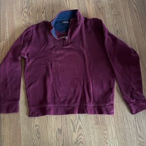 Lands’ End Big and Tall Cotton Quarter Zip Pullover Sweater Size Large Tall